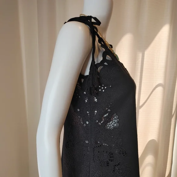 Theory "Taytee" Eyelet Dress, Black 6 - Picture 9 of 15